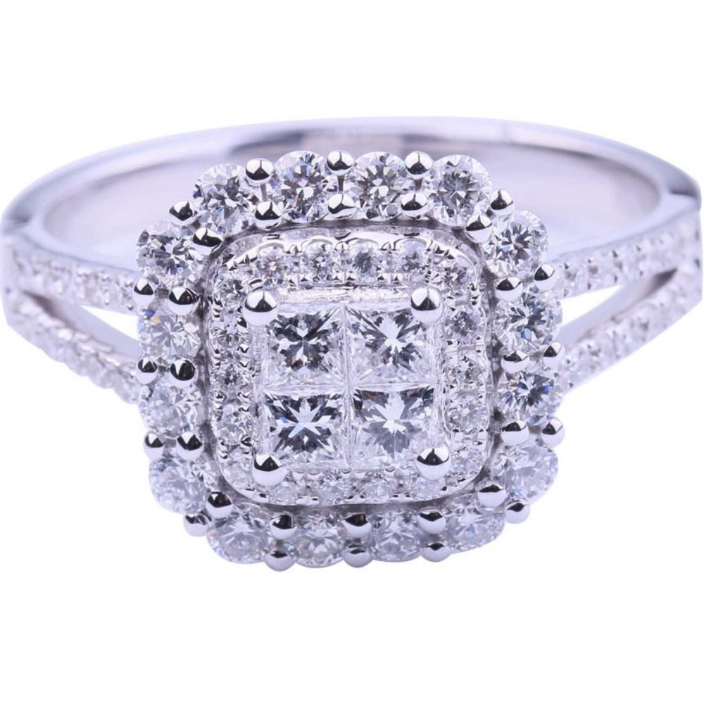 NEW Luxury 925 Sterling Silver Diamond Halo Ring - Picture 10 of 10